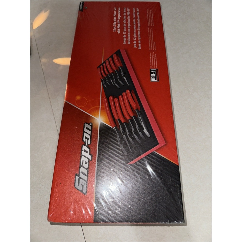 For Snap-on Tools USA NEW RED 12pc Master Slip Joint Pliers Foam Set PLSJ1200FR